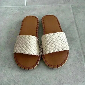 Cream Flat Sandals